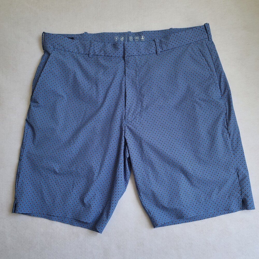 Polo Ralph Lauren Blue Geometrical Print Stretch Swimwear Golf Men's Shorts Sz38